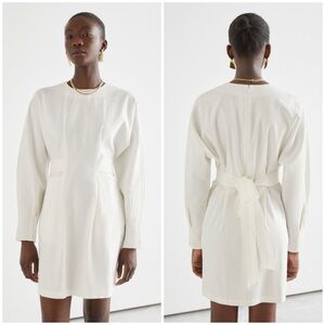 & Other Stories Cinch-Waist Cotton Mini Dress